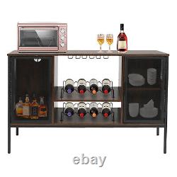 Armoire de bar à vin Armoires de bar à café Table avec porte-bouteilles pour alcools et verres