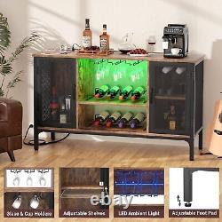 Armoire de bar à vin avec prises de courant pour LED Armoire de bar à domicile industrielle