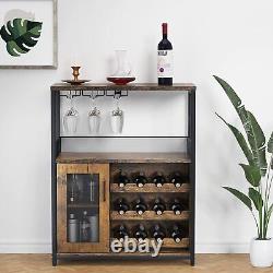 Cabinet de bar à vin de cuisine à domicile avec support à verres à liqueur et étagère à vin