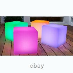 Chaise Cube LED de 43,5cm avec éclairage LED changeant de couleur pour la décoration de la maison, du bar ou de l'hôtel - NEUVE