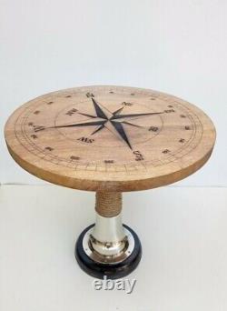 Compass nautique Table en bois Table basse Table de jardin Table de bar Décoration d'intérieur
