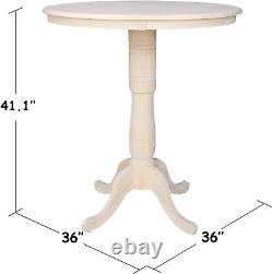 Concepts internationaux Table ronde à plateau réglable sur pied, Standard/Comptoir/Bar