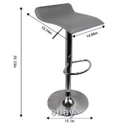 Ensemble de 4 tabourets de bar modernes réglables en cuir PU pivotant pour comptoir de salle à manger