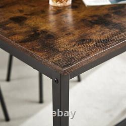 Ensemble de table de bar de 5 pièces avec comptoir de hauteur de table à manger de cuisine et 4 tabourets de bar brun.