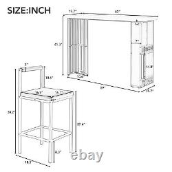 Ensemble de table de bar de 7 pièces avec table de salle à manger de hauteur de comptoir et 6 tabourets rembourrés