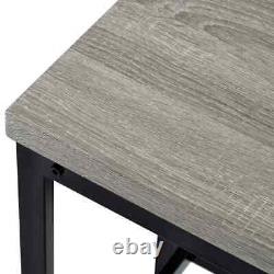 Ensemble de table de bar de hauteur de comptoir avec dessus en bois gris en 4 pièces (places assises pour 3)