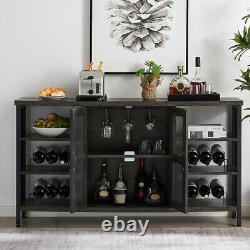 Meuble bar à vin avec table, étagères de rangement pour alcool, style rétro pour la cuisine à la maison