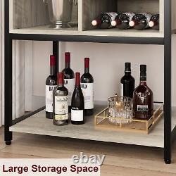 Meuble bar avec casier à vin Table à vin Étagères de rangement pour verres à liqueur Cuisine Maison Table
