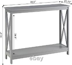 Table avec étagère, table rectangulaire grise en bois d'ingénierie, portable NEUF