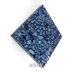 Table basse Blue Agate Top Center pour votre maison, bar et comptoir de cuisine Plateau en blocs