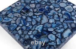 Table basse Blue Agate Top Center pour votre maison, bar et comptoir de cuisine Plateau en blocs