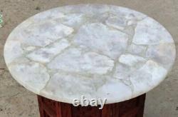 Table basse ronde en quartz cristal Gemstone Tops Table Agate Table de bar Déco maison