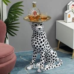 Table d'appoint léopard, table de café de décoration unique faite à la main, accent de barware