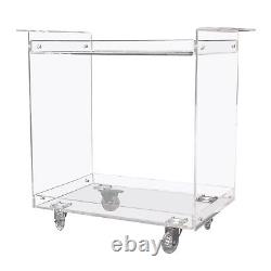 Table d'appoint mobile en acrylique transparent à 2 niveaux avec chariot de service de rangement pour la maison/bar