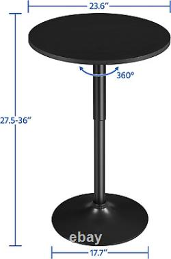 Table de bar à domicile Yaheetech 2 pièces avec hauteur réglable et table ronde pivotante à 360°