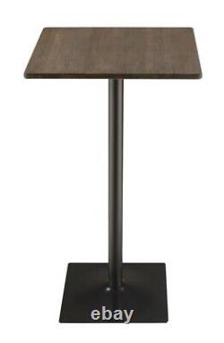 Table de bar carrée Coaster Home Furnishings en bois d'orme foncé et noir mat