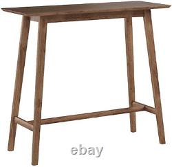 Table de bar en bois Moria, finition noyer naturel, 17,72 po x 47,24 po x 42,01 po