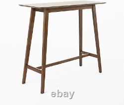 Table de bar en bois Moria, finition noyer naturel, 17,72 po x 47,24 po x 42,01 po