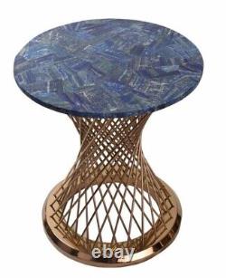 Table de bar en pierre de lapis lazuli de 15x15 avec incrustation de mosaïque, art de la pierre pour la décoration intérieure de la maison