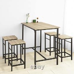 Table de bar et 4 tabourets, ensemble de meubles de bar de cuisine à domicile