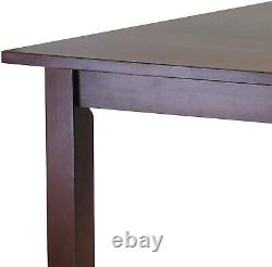 Table de bar haute carrée en bois massif pour la maison, la cuisine, la salle à manger, le bureau haut en brun foncé