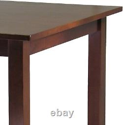 Table de bar haute carrée en bois massif pour la maison, la cuisine, la salle à manger, le bureau haut en brun foncé