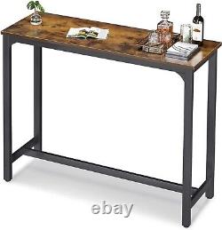 Table de bar haute rectangulaire avec surface en bois imperméable facile à assembler