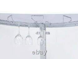 Table de bar moderne avec dessus en verre, unité de rangement pour bouteilles de vin blanc Coaster 101066