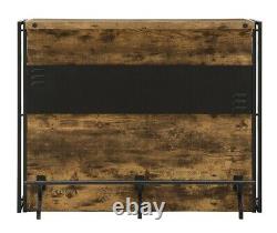 Table de bar moderne en bois et métal avec unité de rangement pour bouteilles de vin en brun Coaster 130071