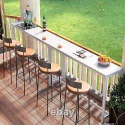 Table de bar rectangulaire de 63 pouces avec comptoir, pieds solides pour la cuisine salle à manger intérieure robuste