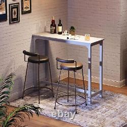 Table de bar rectangulaire de 63 pouces avec comptoir, pieds solides pour la cuisine salle à manger intérieure robuste