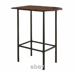 Table de bar rectangulaire en métal marron pour petit pub à la maison.