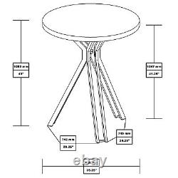 Table de bar ronde moderne Coaster Home Furnishings avec finition chêne foncé et chrome