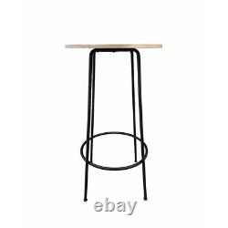 Table de bar ronde moderne en placage de bois/métal de Pangea Home Sly en noir