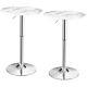 Table De Pub Ronde Pivotante Costway 2pcs Réglable Avec Dessus De Table De Bar En Marbre Artificiel Blanc