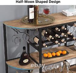 Table de rangement polyvalente pour bouteilles de vin avec support pour verres, armoire de bar autonome