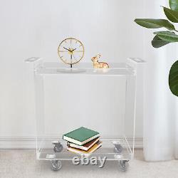 Table de service en acrylique pour chariot de lit de table de chevet de bureau de bar à domicile