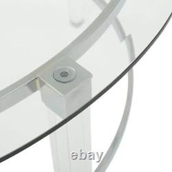 Tables basses de maison noble 35,5' Table basse ronde en verre et métal transparent