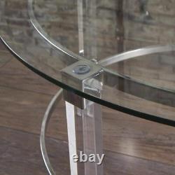 Tables basses de maison noble 35,5' Table basse ronde en verre et métal transparent