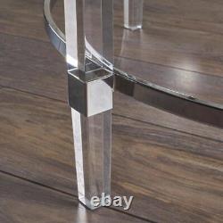 Tables basses de maison noble 35,5' Table basse ronde en verre et métal transparent