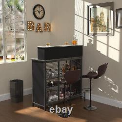 Unité de bar à domicile GDLF Mini Bar Table de bar à alcool avec rangement et repose-pieds pour la maison